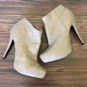 Qupid Leather Ankle Boot Stiletto Platform Heel